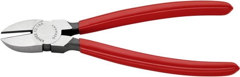 Oldalcsípőfogó, lágy/közepes/kemény huzal max.: Ø 4/3/2,5 mm, Knipex 70 01 180 EAN