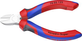 Oldalcsípőfogó, lágy/közepes/kemény huzal max.: Ø 3/2,3/1,5 mm, Knipex 70 05 125