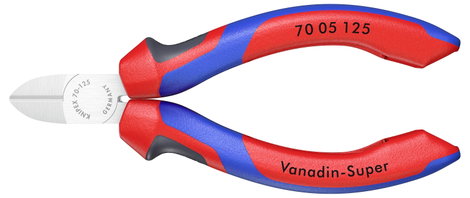 Oldalcsípőfogó, lágy/közepes/kemény huzal max.: Ø 3/2,3/1,5 mm, Knipex 70 05 125 3. kép