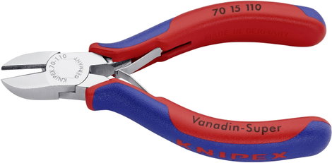 Oldalcsípőfogó, lágy/közepes/kemény huzal max.: Ø 3/2/1,2 mm, Knipex 70 15 110 3. kép