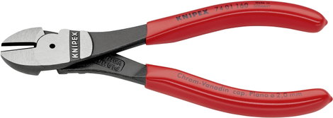 Erőkímélő oldalcsípőfogó, közepes/kemény/zongora huzal max.: Ø 3,4/2,5/2 mm, Knipex 74 01 160 3. kép
