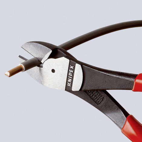 Erőkímélő oldalcsípőfogó, közepes/kemény/zongora huzal max.: Ø 4,2/3/2,5 mm, Knipex 74 01 200 2. kép