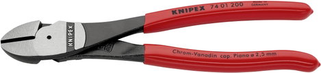 Erőkímélő oldalcsípőfogó, közepes/kemény/zongora huzal max.: Ø 4,2/3/2,5 mm, Knipex 74 01 200 3. kép