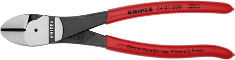 Erőkímélő oldalcsípőfogó, közepes/kemény/zongora huzal max.: Ø 4,2/3/2,5 mm, Knipex 74 01 200 5. kép