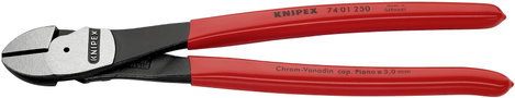 Erőkímélő oldalcsípőfogó, közepes/kemény/zongora huzal max.: Ø 4,6/3,5/3 mm, Knipex 74 01 250 4. kép