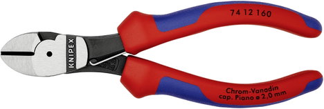 Erőkímélő oldalcsípőfogó, közepes/kemény/zongora huzal max.: Ø 3,4/2,5/2 mm, Knipex 74 12 160 4. kép