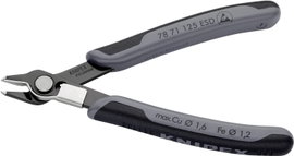 ESD hegyescsőrű elektronikai csípőfogó 125 mm Knipex Super-Knips 78 71 125 ESD