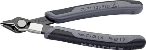 ESD hegyescsőrű elektronikai csípőfogó 125 mm Knipex Super-Knips 78 71 125 ESD 3. kép