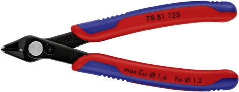 Elektronikai, finommechanikai hegyescsőrű csípőfogó 125 mm Knipex Super-Knips 78 81 125 2. kép