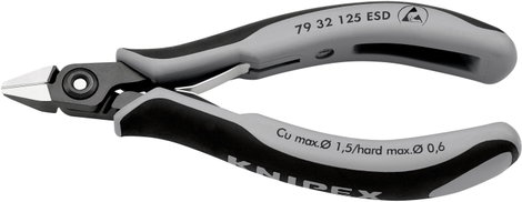 ESD precíziós elektronikai oldalcsípő fogó, hegyes fejű 125 mm Knipex 79 32 125 ESD