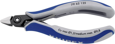 Precíziós elektronikai oldalcsípő fogó, hegyes fejű 125 mm Knipex 79 62 125 2. kép