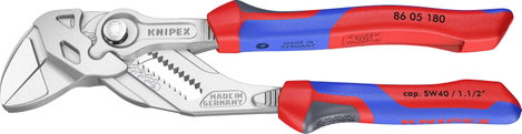 Fogókulcs és csavarkulcs egyetlen szerszámban 180 mm, befogás: 1 3/8" , Knipex 86 05 180