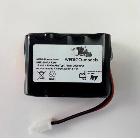 WEDICO-models Akkucsomag, NiMH 12 V 2100 mAh AMP