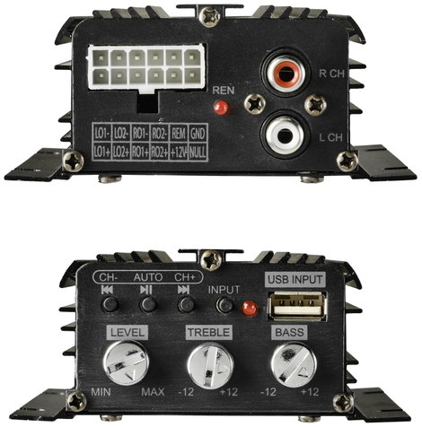 Renkforce RF-CMP-204 4 csatornás végfok 200 W Bluetooth®-/USB hanglejátszás, Hangerő-/basszus-/magas 4. kép