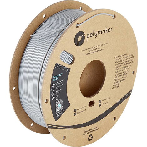 Polymaker PB01003 PolyLite 3D nyomtatószál PETG hőálló, nagy szakítószilárdság 1.75 mm 1000 g Szürke 3. kép