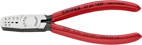 Krimpelő fogó érvéghüvelyekhez 145 mm, polírozott fej, Knipex 97 61 145 F 3. kép