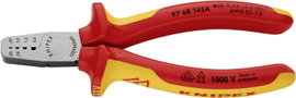VDE krimpelő fogó érvéghüvelyekhez 145 mm, polírozott fej, Knipex 97 68 145 A