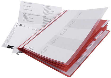 Durable Személyzeti iratgyűjtő 255403 255403 Alosztások száma:5 Piros 1 db 2. kép