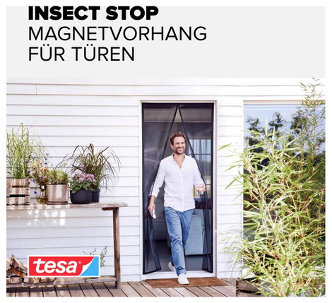 tesa Fliegengitter 55384-00000-00 Mágneses függöny (Sz x Ma) 0.90 m x 2.10 m Antracit 1 db 3. kép