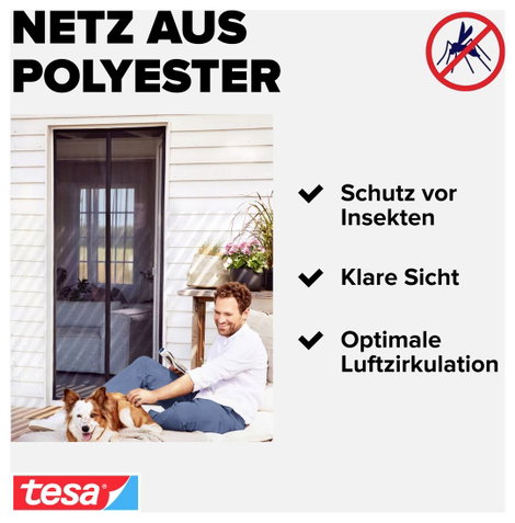 tesa Fliegengitter 55384-00000-00 Mágneses függöny (Sz x Ma) 0.90 m x 2.10 m Antracit 1 db 6. kép