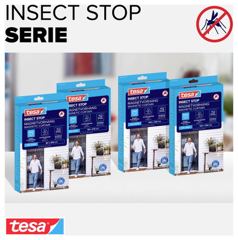 tesa Fliegengitter 55384-00000-00 Mágneses függöny (Sz x Ma) 0.90 m x 2.10 m Antracit 1 db 8. kép