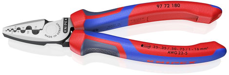 Krimpelő fogó érvéghüvelyekhez 180 mm, polírozott fej, Knipex 97 72 180 3. kép