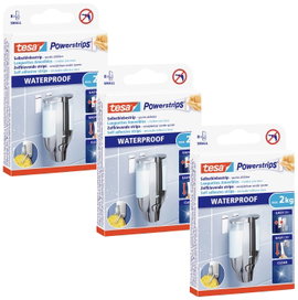 tesa tesa Powerstrips® vízálló csíkok NAGY 3 db-os csomagban - vízálló, kétoldalas ragasztócsíkok ko