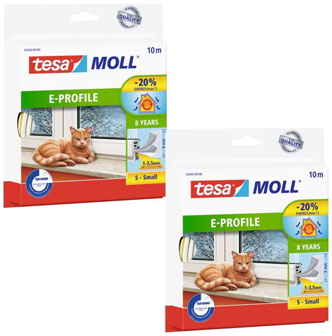tesa E-PROFIL 05445-00500-00 Tömítőszalag Fehér (H x Sz) 10 m x 9 mm 2 db