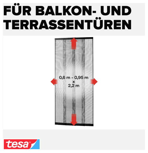 Lamellás szúnyogháló ajtóra, (H x Szé) 2,2 x 0,95 m, tesa® Standard 4. kép