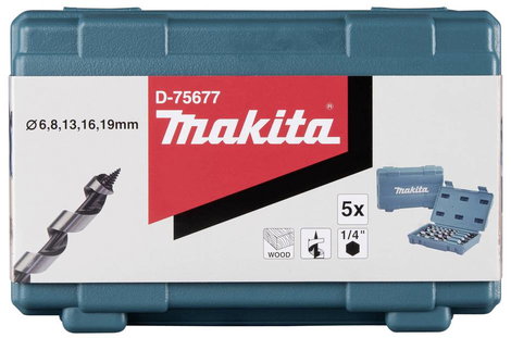 Makita D-75677 Csigafúró készlet 6 mm, 8 mm, 13 mm, 16 mm, 19 mm Teljes hossz 200 mm Hatlap 1 készle 5. kép