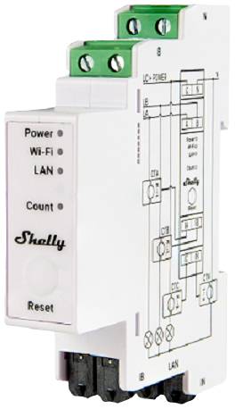 Háromfázisú teljesítménymérő, WLAN, LAN, Shelly Pro 3EM