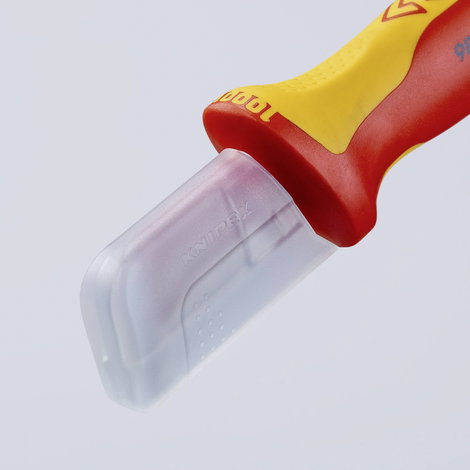 VDE kábelcsupaszító kés 155 mm, csúszósaruval a csúcson Knipex 98 55 8. kép