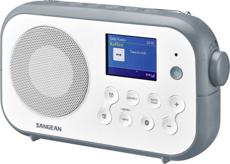 Sangean DPR-42BT White-Stone Blue Koffer rádió DAB+, URH Bluetooth® Fehér, Kő 2. kép