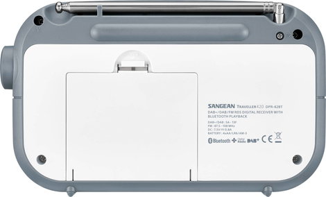 Sangean DPR-42BT White-Stone Blue Koffer rádió DAB+, URH Bluetooth® Fehér, Kő 3. kép