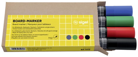 Sigel BA010 BA010 Táblafilc készlet Kék, Zöld, Piros, Fekete 4 db