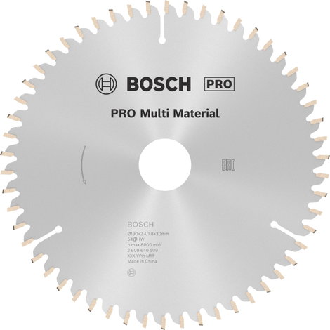 Bosch Accessories Multi Material 2608640509 Keményfém körfűrészlap 190 x 30 x 2.4 mm Fogak száma (co