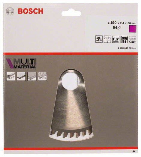 Bosch Accessories Multi Material 2608640509 Keményfém körfűrészlap 190 x 30 x 2.4 mm Fogak száma (co 2. kép