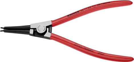 Seegergyűrű fogók külső gyűrűkhöz (tengelyek) 210 mm, Ø 40-100 mm, egyenes, Knipex 46 11 A3 2. kép