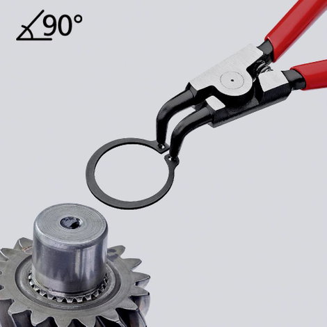 Seegergyűrű fogók külső gyűrűkhöz (tengelyek) 170 mm, Ø 19-60 mm, 90°-ban hajlított, Knipex 46 21 A2 3. kép