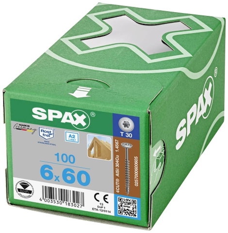 SPAX 251010803005 Facsavar 8 mm 300 mm Torx, E TORX Acél Galvanikusan cinkezett 50 db 3. kép
