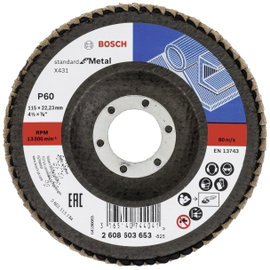 Bosch Accessories 2608603653 X431 Felületcsiszoló korong Ø 115 mm Furat átmérő 22.33 mm Acél 1 db