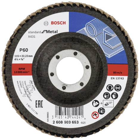 Bosch Accessories 2608603653 X431 Felületcsiszoló korong Ø 115 mm Furat átmérő 22.33 mm Acél 1 db