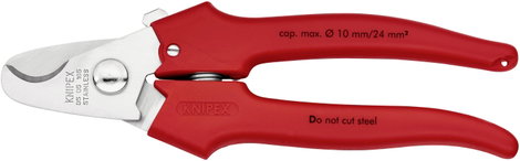 Kábelolló 165 mm, max. Ø 10 mm, Knipex 95 05 165 2. kép