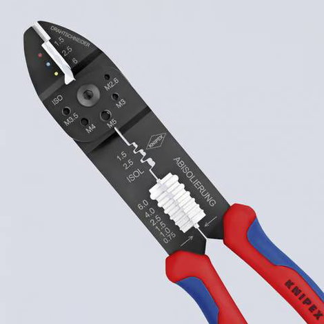 Krimpelő fogó szigetelt és szigeteletlen csúszósarukhoz Knipex 97 22 240 11. kép