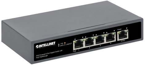 Intellinet PoE-Powered 5-Port Gigabit Hálózati switch, RJ45 10 / 100 / 1000 MBit/s IEEE 802.3af (12.