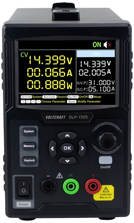Szabályozható labortápegység 1x 0 - 30 V 0 - 5 A 150 W, VOLTCRAFT DLP-1305 10. kép