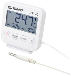VOLTCRAFT DT-70 Vezetékes hőmérséklet érzékelő Mérési tartomány, hőmérséklet -40 - +70 °C Érzékelő t