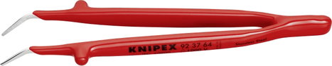 Precíziós szigetelt csipesz, finoman fogazott, 150 mm, hajlított 45°, Knipex 92 37 64 3. kép