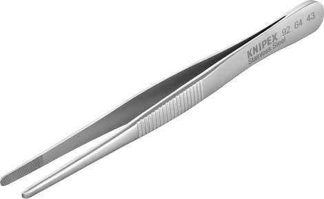 Precíziós csipesz tompa heggyel, finoman fogazott, 120 mm, egyenes, Knipex 92 64 43
