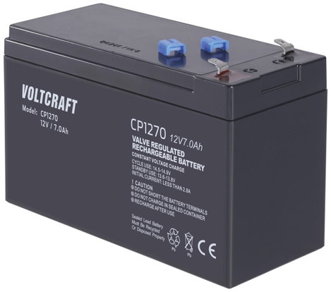 VOLTCRAFT CE12V/7Ah Ólomakku 12 V 7 Ah Ólom-vlies (AGM) (Sz x Ma x Mé) 151 x 100 x 65 mm 4,8 mm-es l